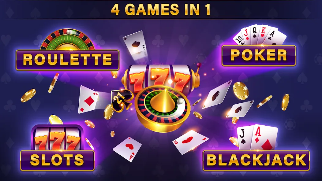Скачать Casino All Star: Poker & Slots Mod APK — Безлимитные фишки и бесплатные вращения — скриншот 1
