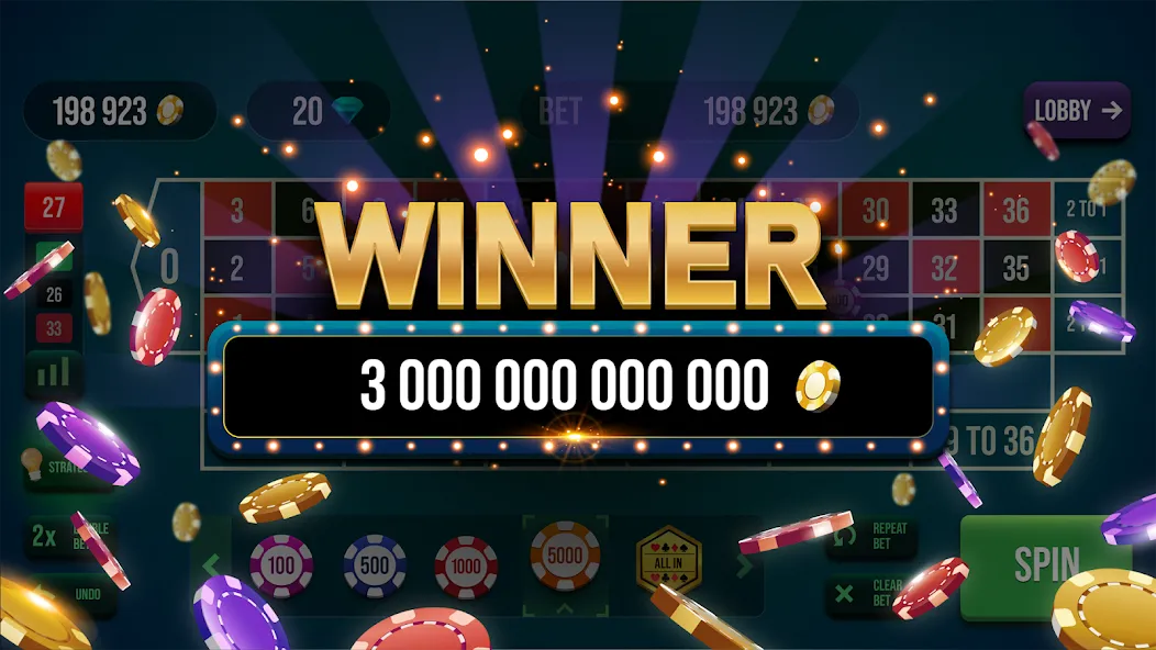 Скачать Roulette All Star: Casino Game на Андроид с модом — Безлимитные фишки и открыты все столы — скриншот 5 Скачать Roulette All Star: Casino Game на Андроид с модом — Безлимитные фишки и открыты все столы — скриншот 5