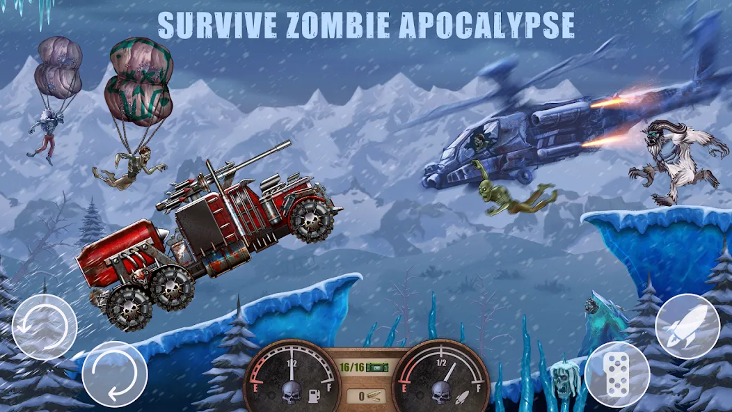 Zombie Hill Racing: Earn Climb MOD APK скачать на Андроид — Безлимитные деньги и топливо — скриншот 2