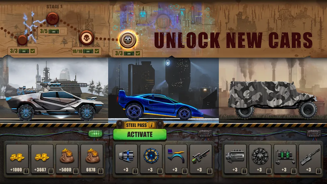 Zombie Hill Racing: Earn Climb MOD APK скачать на Андроид — Безлимитные деньги и топливо — скриншот 5