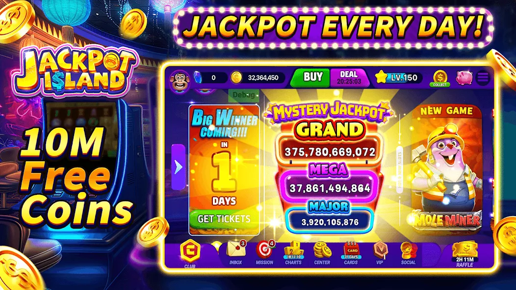 Скачать Jackpot Island - Slots Machine — Безлимитные монеты и бонусы — скриншот 1