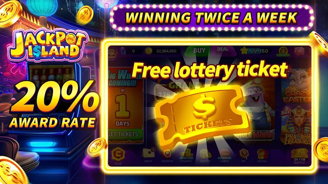 Скачать Jackpot Island - Slots Machine — Безлимитные монеты и бонусы — скриншот 2