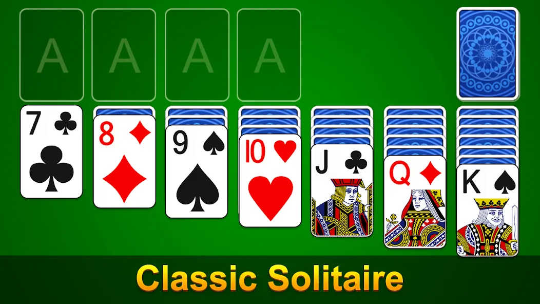 Solitaire - Classic Card Game MOD APK: Безлимитные подсказки и отмены ходов — скриншот 1