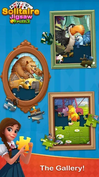 Solitaire Jigsaw Puzzle MOD APK скачать на Андроид — Безлимитные подсказки и открыты пазлы — скриншот 4