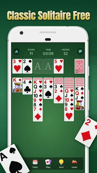 Solitaire - Classic Card Games мод на Андроид: Безлимитные подсказки и отмены — скриншот 1 Solitaire - Classic Card Games мод на Андроид: Безлимитные подсказки и отмены — скриншот 1