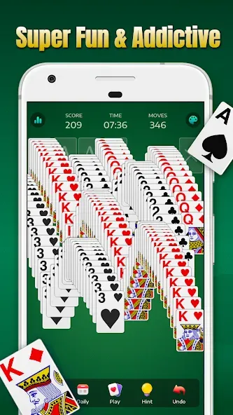 Solitaire - Classic Card Games мод на Андроид: Безлимитные подсказки и отмены — скриншот 2 Solitaire - Classic Card Games мод на Андроид: Безлимитные подсказки и отмены — скриншот 2