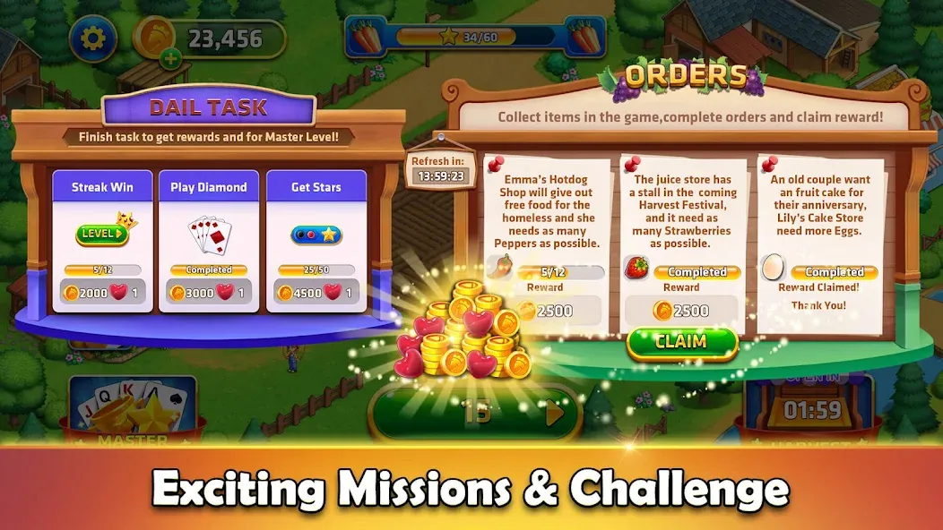 Tripeaks Solitaire - Home Town — скачать мод: Безлимитные монеты и подсказки — скриншот 4 Tripeaks Solitaire - Home Town — скачать мод: Безлимитные монеты и подсказки — скриншот 4