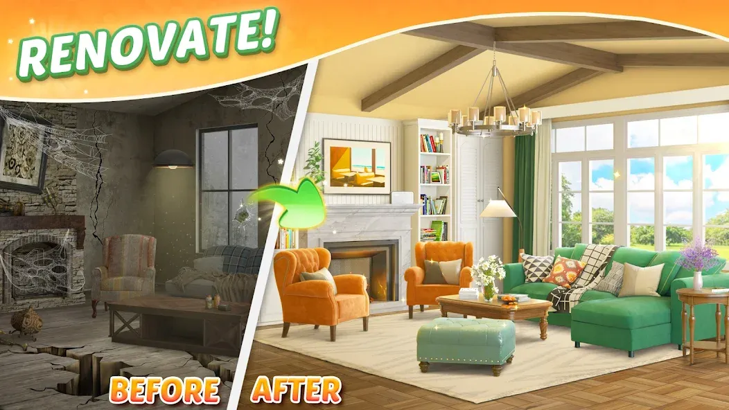 Скачать взлом Solitaire Dream Decor — Безлимитные монеты и все декорации — скриншот 2