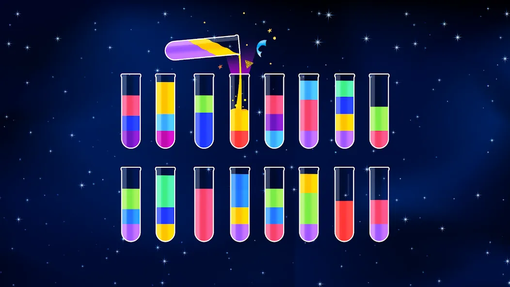 Water Sort Puzzle - Color Game (Мод: Подсказки и отмена ходов без ограничений) — скачать на Андроид — скриншот 2 Water Sort Puzzle - Color Game (Мод: Подсказки и отмена ходов без ограничений) — скачать на Андроид — скриншот 2