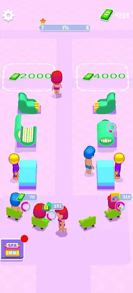 IDLE Spa Salon - 3D Arcade взлом APK — Безлимитные деньги и все услуги открыты — скриншот 2
