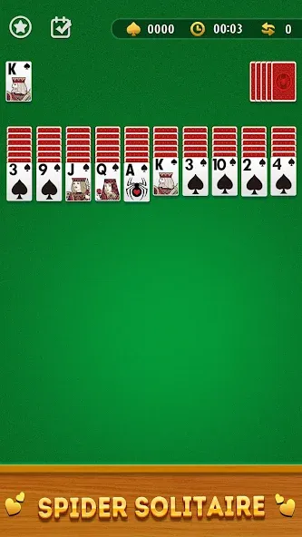 Spider Solitaire Card Game на телефон — скачать мод: Без рекламы и все карты открыты — скриншот 1 Spider Solitaire Card Game на телефон — скачать мод: Без рекламы и все карты открыты — скриншот 1