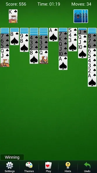 Spider Solitaire - Card Games — взломанная версия, Без рекламы и все масти открыты — скриншот 1 Spider Solitaire - Card Games — взломанная версия, Без рекламы и все масти открыты — скриншот 1