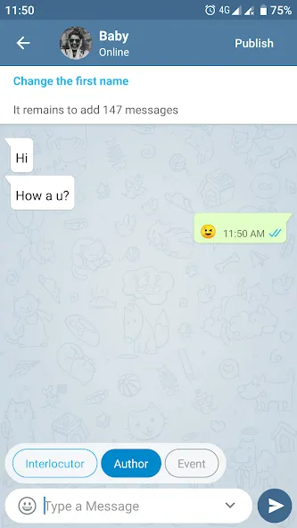 Fake Chat Messenger — TeleFake MOD APK: Реалистичные фейковые переписки без ограничений — скриншот 4 Fake Chat Messenger — TeleFake MOD APK: Реалистичные фейковые переписки без ограничений — скриншот 4