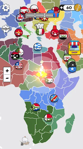 Мод Country Balls: World War — Безлимитные ресурсы и усиленная армия, скачать APK — скриншот 4 Мод Country Balls: World War — Безлимитные ресурсы и усиленная армия, скачать APK — скриншот 4