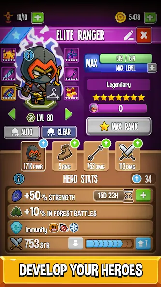 Five Heroes: The King's War — скачать мод: Безлимитные ресурсы и усиленные герои — скриншот 4 Five Heroes: The King's War — скачать мод: Безлимитные ресурсы и усиленные герои — скриншот 4