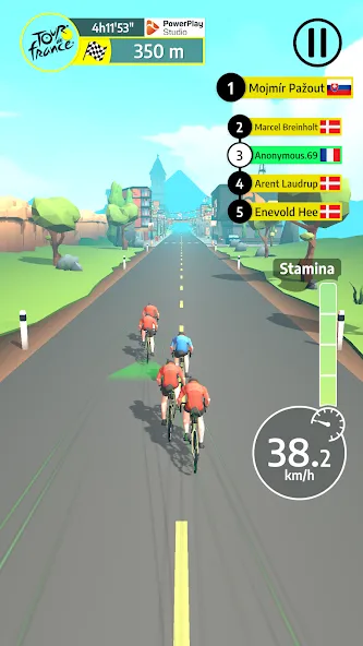 Tour de France Cycling Legends — последняя версия с модом (Безлимитные деньги и выносливость) — скриншот 1 Tour de France Cycling Legends — последняя версия с модом (Безлимитные деньги и выносливость) — скриншот 1