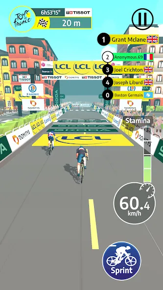 Tour de France Cycling Legends — последняя версия с модом (Безлимитные деньги и выносливость) — скриншот 2 Tour de France Cycling Legends — последняя версия с модом (Безлимитные деньги и выносливость) — скриншот 2