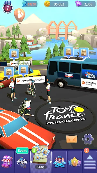 Tour de France Cycling Legends — последняя версия с модом (Безлимитные деньги и выносливость) — скриншот 3 Tour de France Cycling Legends — последняя версия с модом (Безлимитные деньги и выносливость) — скриншот 3