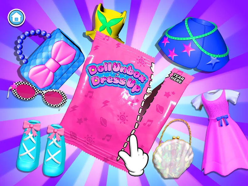 Doll Unbox! Fun Unboxing Games взломанный APK — Безлимитные деньги и все куклы открыты — скриншот 1