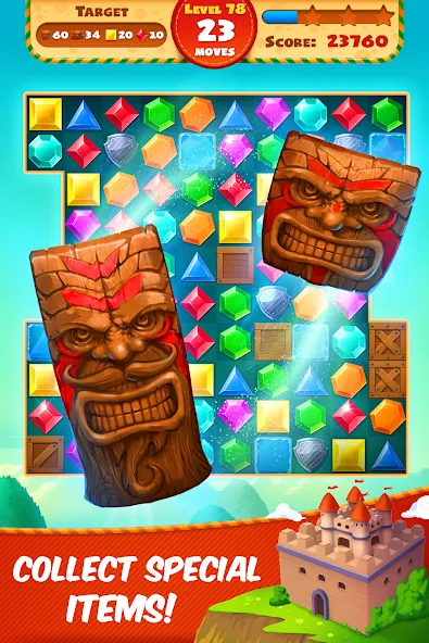 Jewel Empire : Quest & Match 3 — скачать мод: Безлимитные монеты и жизни — скриншот 2 Jewel Empire : Quest & Match 3 — скачать мод: Безлимитные монеты и жизни — скриншот 2