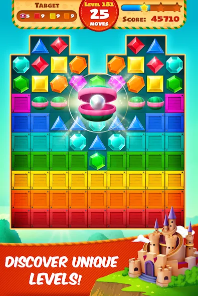 Jewel Empire : Quest & Match 3 — скачать мод: Безлимитные монеты и жизни — скриншот 3 Jewel Empire : Quest & Match 3 — скачать мод: Безлимитные монеты и жизни — скриншот 3