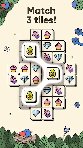 Скачать 3 Tiles - Tile Matching Games Mod APK — Безлимитные подсказки и жизни — скриншот 1 Скачать 3 Tiles - Tile Matching Games Mod APK — Безлимитные подсказки и жизни — скриншот 1