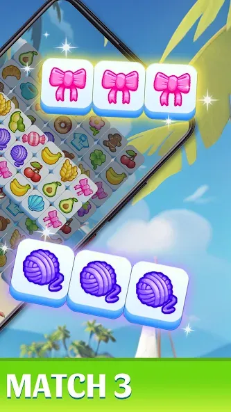 Tile Match Master - Classic MOD APK скачать на Андроид — Безлимитные подсказки и жизни — скриншот 3