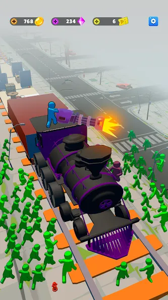 Train Defense: Zombie Game (Мод: Безлимитные ресурсы и усиленная защита) — скачать на Андроид — скриншот 1