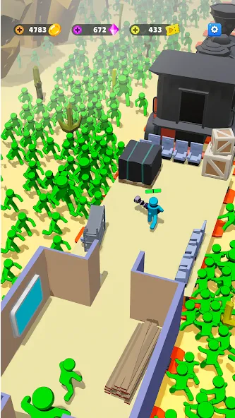 Train Defense: Zombie Game (Мод: Безлимитные ресурсы и усиленная защита) — скачать на Андроид — скриншот 2