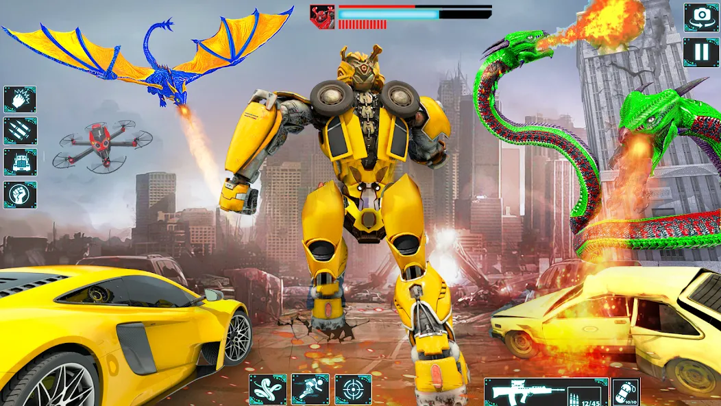 Snake Car Robot Transformation взлом на Андроид — Много денег и все машины открыты — скриншот 2