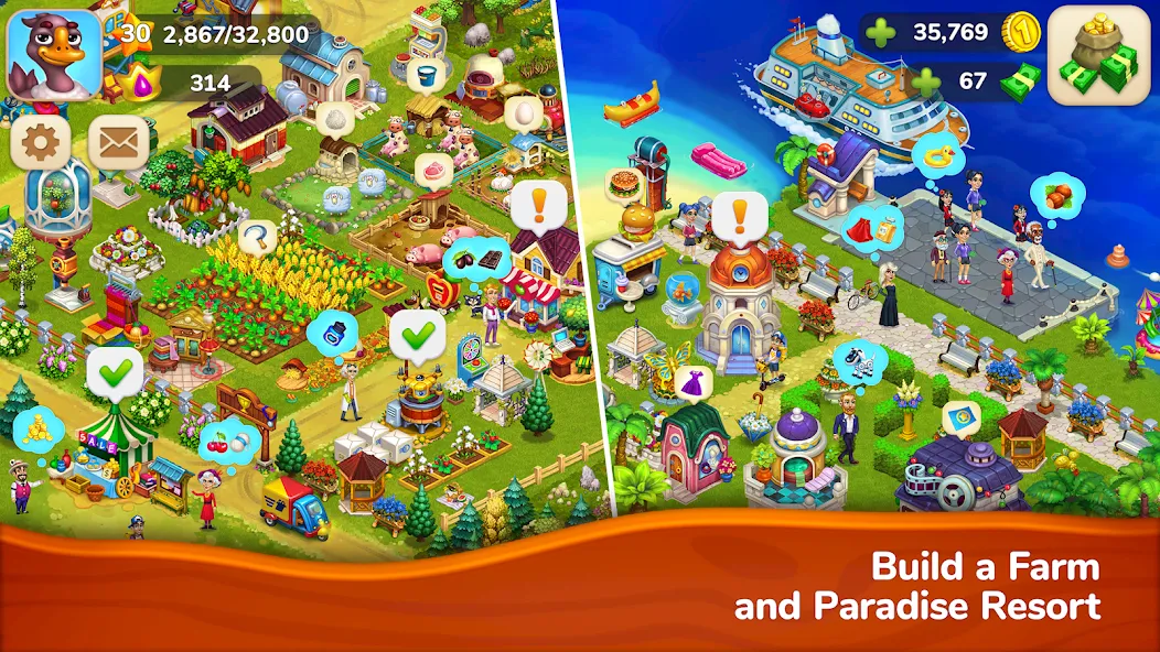 Farmington – Farm game — последняя версия с модом (Безлимитные монеты и ресурсы) — скриншот 2 Farmington – Farm game — последняя версия с модом (Безлимитные монеты и ресурсы) — скриншот 2