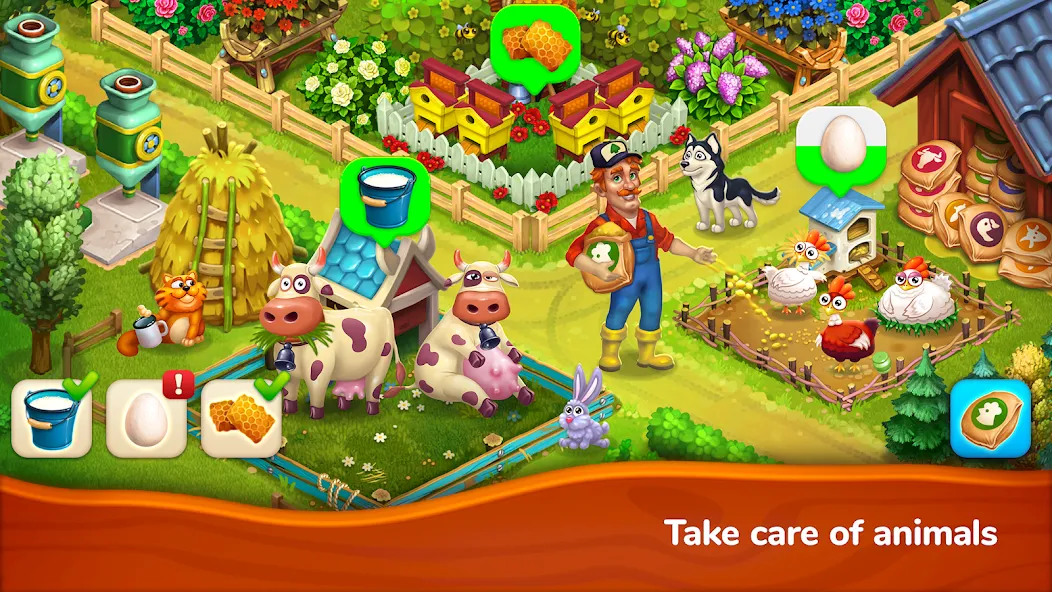 Farmington – Farm game — последняя версия с модом (Безлимитные монеты и ресурсы) — скриншот 5 Farmington – Farm game — последняя версия с модом (Безлимитные монеты и ресурсы) — скриншот 5