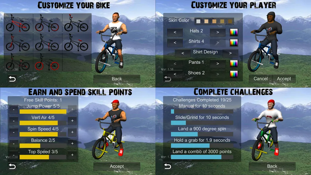 Скачать BMX Freestyle Extreme 3D Mod APK — Безлимитные деньги и все трюки — скриншот 5