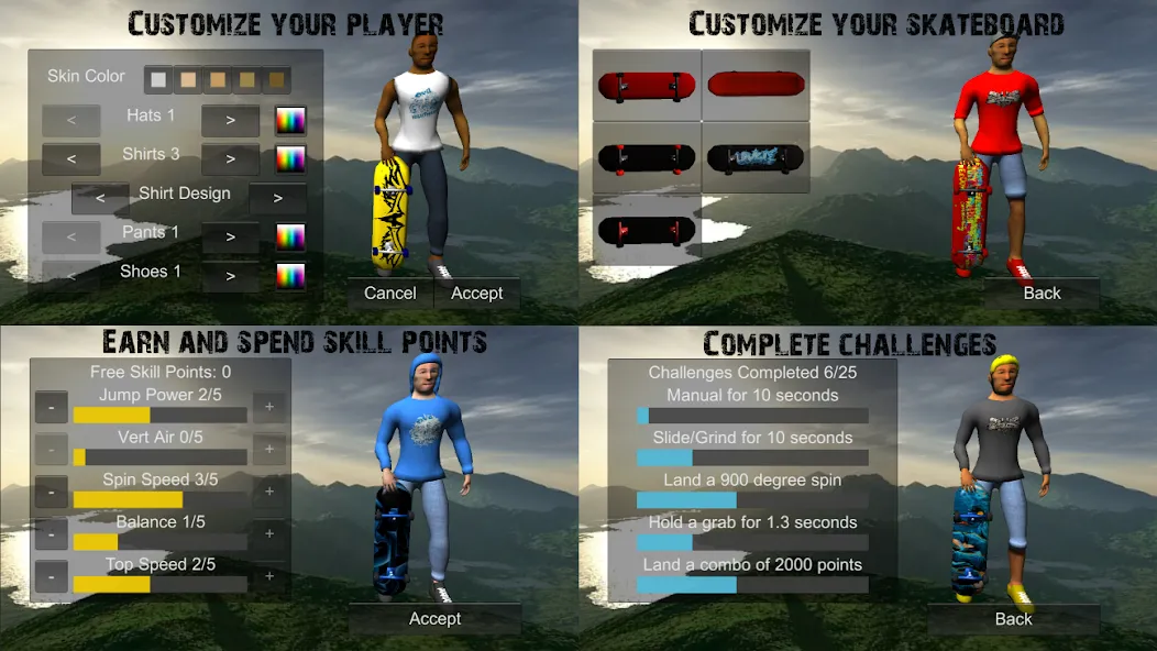 Скачать мод Skating Freestyle Extreme 3D — Безлимитные деньги и все трюки открыты — скриншот 5