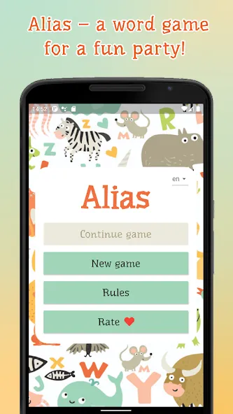 Alias – explain a word (Мод: Безлимитные подсказки и словарный запас) — скачать на Андроид — скриншот 1 Alias – explain a word (Мод: Безлимитные подсказки и словарный запас) — скачать на Андроид — скриншот 1