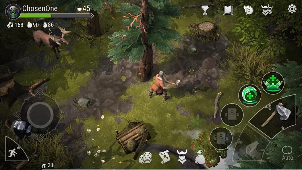 Frostborn: Action RPG MOD APK: Безлимитные ресурсы и усиленный персонаж — скриншот 1 Frostborn: Action RPG MOD APK: Безлимитные ресурсы и усиленный персонаж — скриншот 1