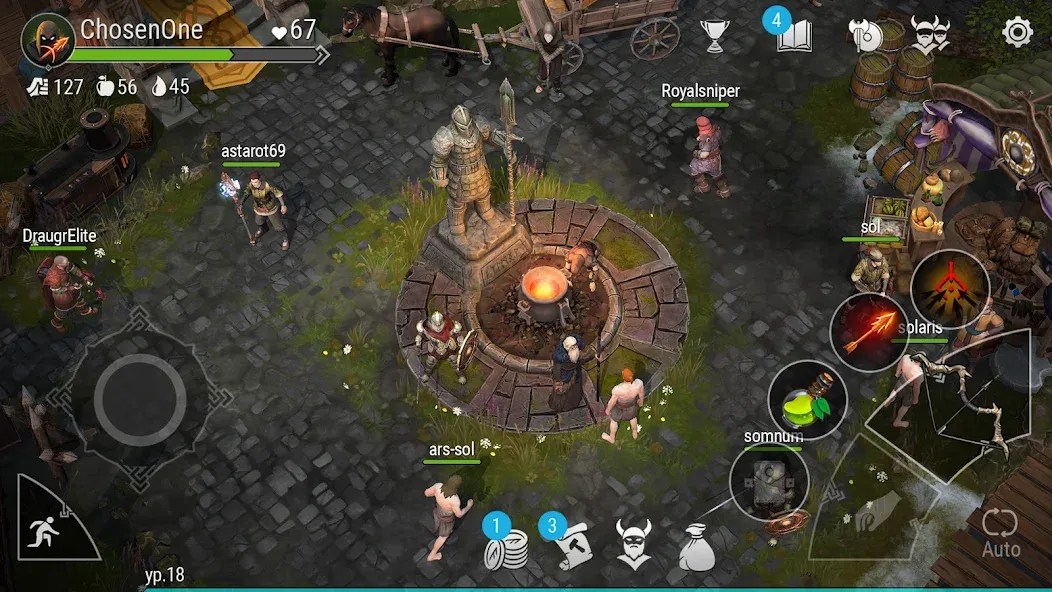 Frostborn: Action RPG MOD APK: Безлимитные ресурсы и усиленный персонаж — скриншот 5 Frostborn: Action RPG MOD APK: Безлимитные ресурсы и усиленный персонаж — скриншот 5