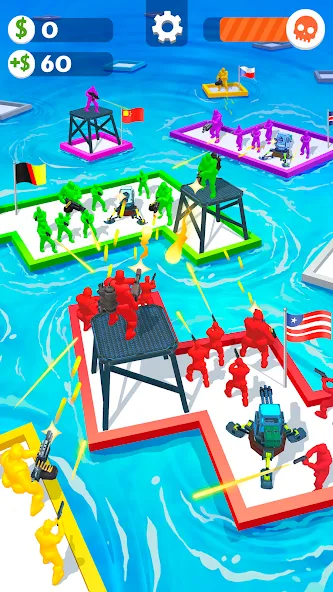 War of Rafts: Crazy Sea Battle взломанный APK — Безлимитные ресурсы и усиленный плот — скриншот 1