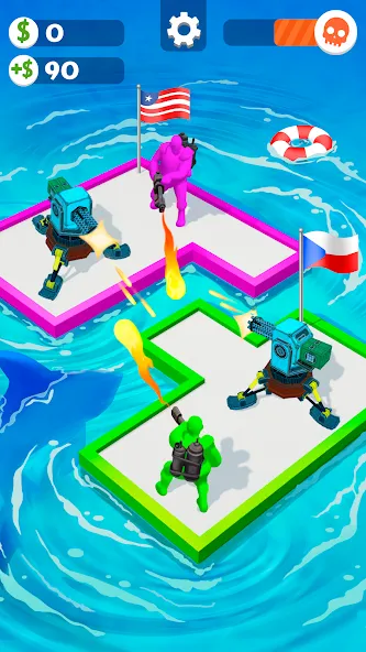 War of Rafts: Crazy Sea Battle взломанный APK — Безлимитные ресурсы и усиленный плот — скриншот 4