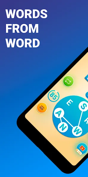 Скачать Words from word: Crosswords на Андроид с модом — Безлимитные подсказки и монеты — скриншот 1