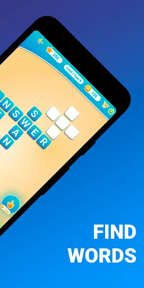 Скачать Words from word: Crosswords на Андроид с модом — Безлимитные подсказки и монеты — скриншот 2