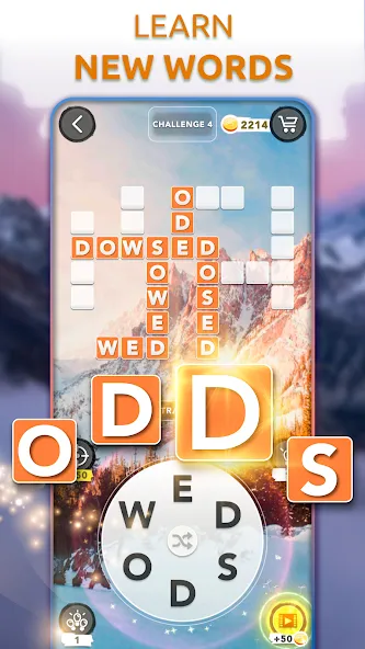 Word Connect - Words of Nature — Безлимитные подсказки и открытые уровни, скачать мод APK — скриншот 2