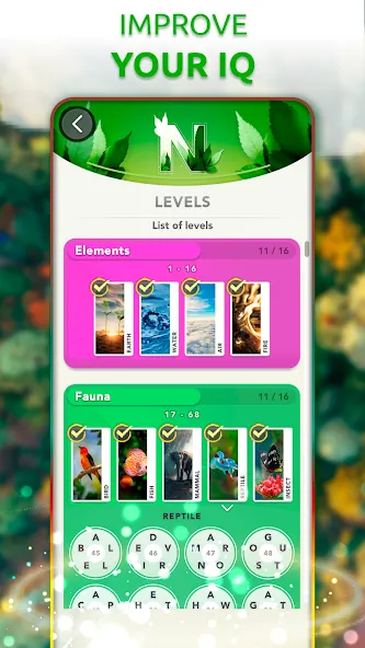 Word Connect - Words of Nature — Безлимитные подсказки и открытые уровни, скачать мод APK — скриншот 5