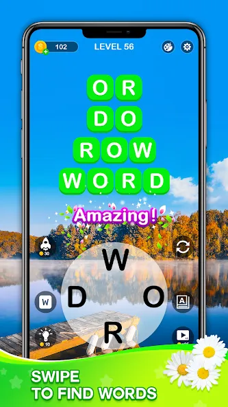 Word Connect - Train Brain MOD APK скачать на Андроид — Безлимитные подсказки и монеты — скриншот 1