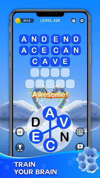 Word Connect - Train Brain MOD APK скачать на Андроид — Безлимитные подсказки и монеты — скриншот 2