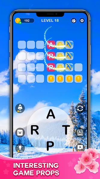 Word Connect - Train Brain MOD APK скачать на Андроид — Безлимитные подсказки и монеты — скриншот 3