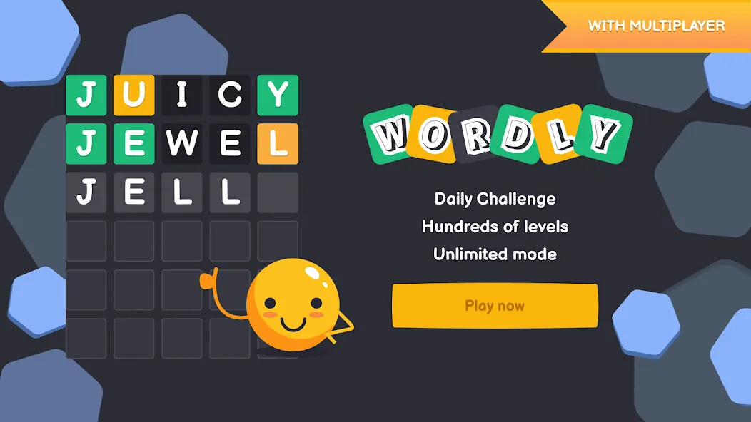 Мод Wordly - unlimited word game — Безлимитные попытки и подсказки, скачать APK — скриншот 1