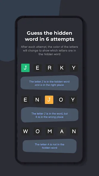Мод Wordly - unlimited word game — Безлимитные попытки и подсказки, скачать APK — скриншот 5
