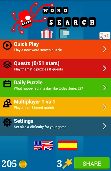 Word Search — Безлимитные подсказки и открыты все уровни, скачать мод APK — скриншот 3