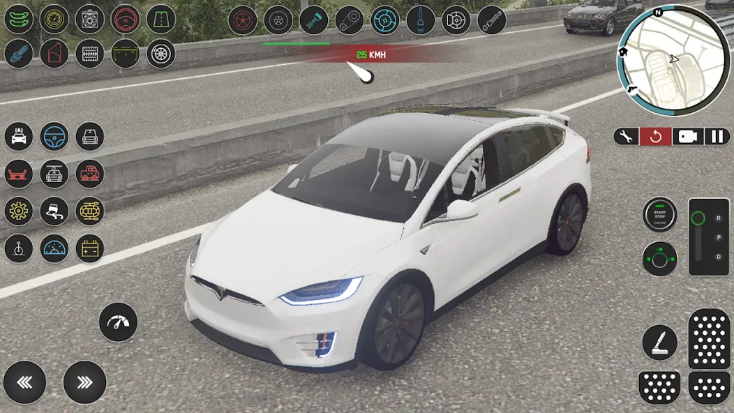 Мод Electric Tesla Model X Driver — Безлимитные деньги и все машины открыты, скачать APK — скриншот 3